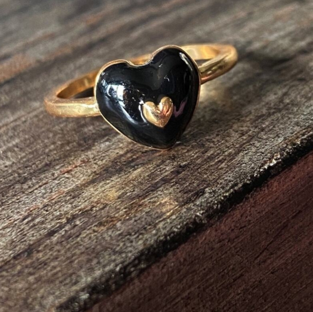 Free People Black Heart Ring
